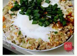 Illustration of how to make meatloaf and steamed eggs 8