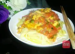 Illustration of how to make dry-mixed shredded noodles 4