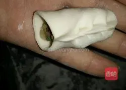 Illustration of how to make homemade dumplings with radish, green onion and meat 6