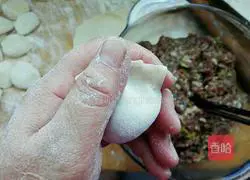 Illustration of how to make beef and green onion dumplings 10