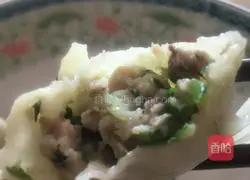 Illustration of making dumplings stuffed with mushrooms, green vegetables and pork 13