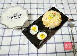 Illustration of how to make barbecued pork and egg fried rice 4