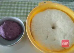 Purple Illustration of how to make potato flower steamed buns 4