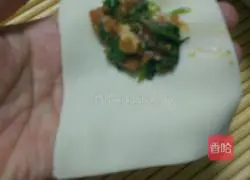 Illustration of how to make spinach and pork wontons 6