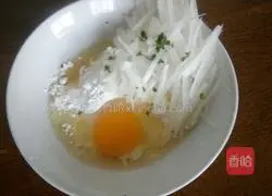 Illustration of how to make mint and radish egg cake 2