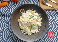 Illustration of how to make egg fried rice 1