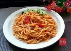 Illustration of how to make tomato and egg noodles 12