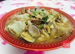 Illustration of how to make clam noodles made of dumpling skins 19