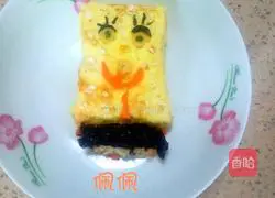 Illustration of how to make fried rice with egg buns (SpongeBob SquarePants) 5