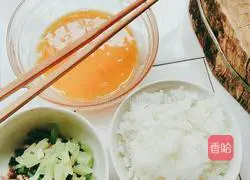 Illustration of how to make egg fried rice 2