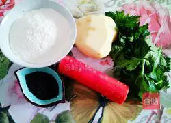 Illustration of how to make three-vegetable pancakes 1