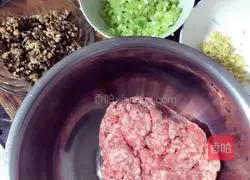 Illustration of how to make pork wontons 1