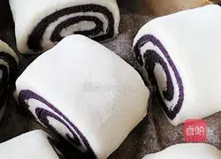 Illustration of how to make black rice two-color steamed buns 11