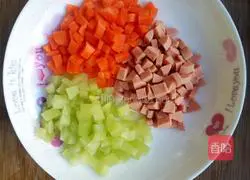 Three-color fried rice recipe 2