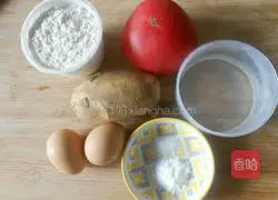 Illustration of how to make tomato and potato pancakes 1