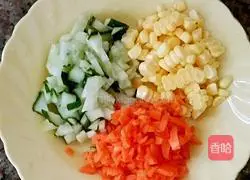 Illustration of how to make colorful fried rice 1