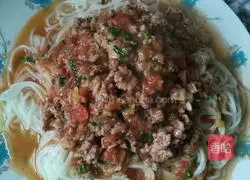 Illustration of tomato and minced meat noodles 13