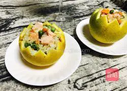 Orange Illustration of how to make salmon fried rice 7