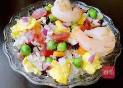 Illustration of how to make colorful shrimp assorted fried rice 20
