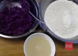Illustration of how to make purple sweet potato bud steamed buns 3