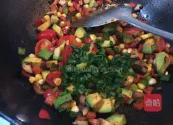 Avocado of Illustration of how to make fried rice with mixed fruits and vegetables 8