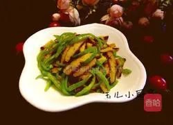 Illustration of how to make fried green pepper corn cakes 6