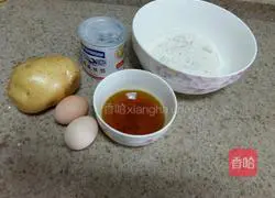 Illustration of how to make egg and potato pancakes 1
