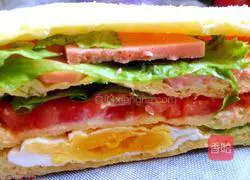 Illustration of how to make ham and egg sandwich 10