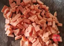 Illustration of how to make ham and egg cake 1