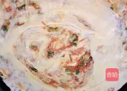 Illustration of how to make hot noodle hand cakes 16