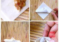 Illustration of making large stuffed wontons 3