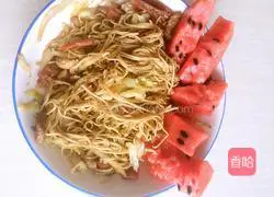 Illustration of how to make family cumin fried noodles 6