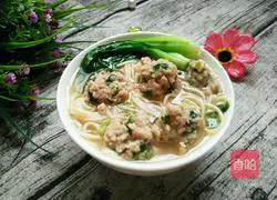Illustration of how to make meatball noodles 11
