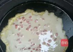 Illustration of how to make ham and egg pancakes 3