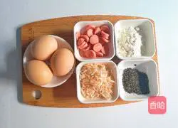 Illustration of how to make spring calcium supplement shrimp skin ham cake 1