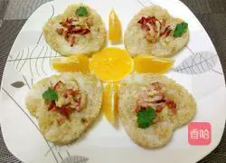 Illustration of how to make bacon cheese rice cakes 5