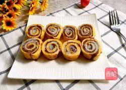 Illustration of how to make egg and bean paste cake 9