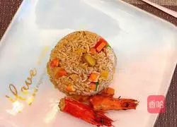 Illustration of how to make foie gras and shrimp fried rice 4