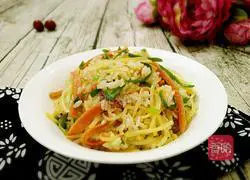 Illustration of how to make fried rice with green pepper and shredded potatoes 10