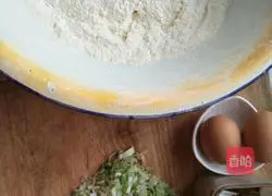 Illustration of how to make scallion egg pancake 1