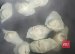 Illustration of how to make leek and pork wontons 8