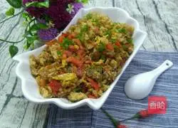 Illustration of three-color egg fried rice 14