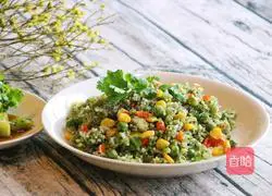 Illustration of how to make seaweed fried rice 9