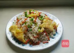 Illustration of how to make egg and ham fried rice (quick rice) 9