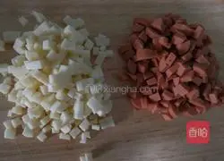 Illustration of how to make crispy steamed buns with cheese and ham 3