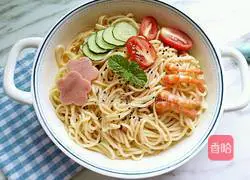 Illustration of how to make shrimp cold noodles 11