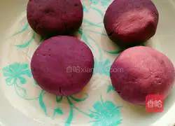 Purple potato bean paste cake recipe 10