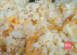 Illustration of how to make fried rice with wasabi stems 11