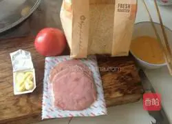 Illustration of how to make ham sandwich 1