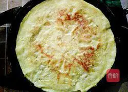 Illustration of how to make fried egg pancakes with garlic moss 5